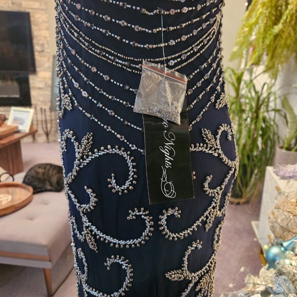 NWT Pisarro Nights Beaded Column Gown, 2 - Picture 9 of 14